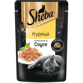 Sheba влажный корм для кошек ломтики с курицей, в соусе, в паучах - 75...