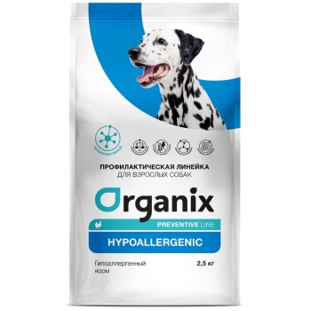 Organix Hypoallergenic сухой диетический корм для взрослых собак всех пород при аллергии, с индейкой...