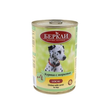 Беркли №4 влажный корм для взрослых собак и щенков, курица с морковью - 400...