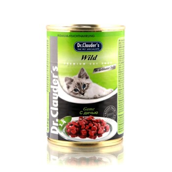 Dr.Clauder`s влажный корм для взрослых кошек с дичью, в консервах - 415 г х...