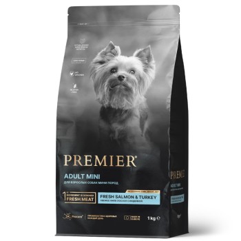 Premier Dog Salmon & Turkey Adult Mini сухой корм для собак мелких пород, свежее...