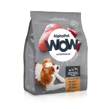 AlphaPet WOW Superpremium полнорационный сухой корм для взрослых собак мелких пород с индейкой и...