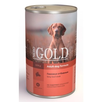 Nero Gold Adult Dog Formula Strip Beef Steak консервы для взрослых собак с говяжьими...