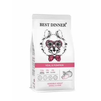 Best Dinner Sensible Adult Small & Mini Veal&Pumpkin сухой корм для взрослых собак мелких...