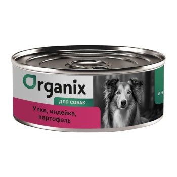 Organix консервы для собак с уткой, индейкой и картофелем - 100 г х 12...