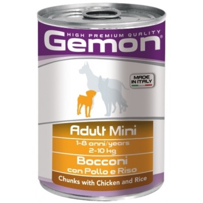 Консервы для собак мелких пород с кусочками курицы и рисом Gemon Dog Mini 415 г