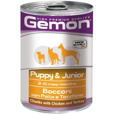 Консервы для щенков с кусочками курицы и индейки Gemon Dog 415 г