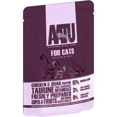 Паучи для кошек с курицей и перепелом AATU For Cats Chicken & Quail 85 г