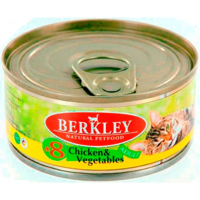 Консервы для кошек Berkley Цыпленок и овощи №8 100 г