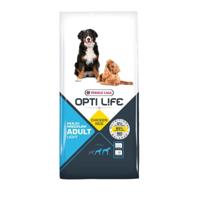 Корм для собак с курицей и рисом, контроль веса Opti Life Opti Life Adult Light Medium & Maxi 12,5 кг