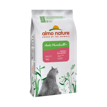 Almo Nature Hairball Fresh Salmon сухой корм для взрослых кошек, для выведения комков шерсти,...