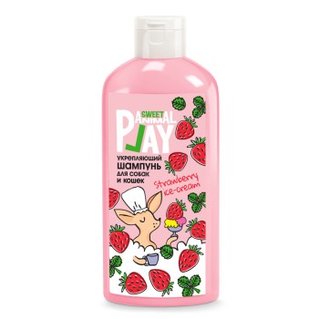 Animal Play Sweet шампунь для собак и кошек укрепляющий, с ароматом Клубничное мороженое -...