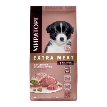 Мираторг Extra Meat сухой корм для щенков средних пород в возрасте от 3 до...