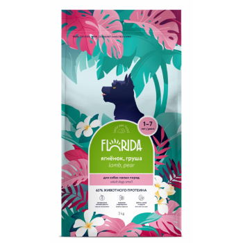 Florida сухой корм для взрослых собак мелких пород с ягненком и грушей - 3...
