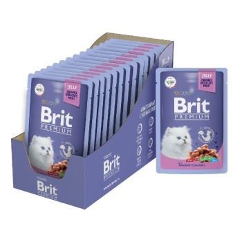 Brit Premium паучи для котят с кроликом кусочки в желе - 85 г х...