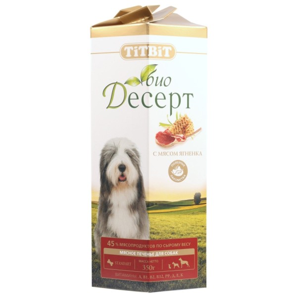 TiTBiT лакомство для собак печенье с мясом ягненка стандарт - 350 г