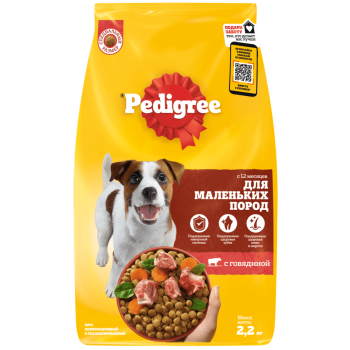 Pedigree сухой корм для взрослых собак мелких пород с говядиной - 2,2 кг