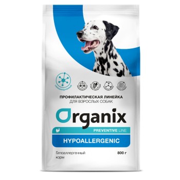 Organix Hypoallergenic сухой диетический корм для взрослых собак всех пород при аллергии, с индейкой...
