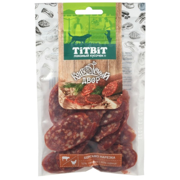 TiTBiT "Колбасный двор" лакомство для собак нарезка Бергамо - 80 г