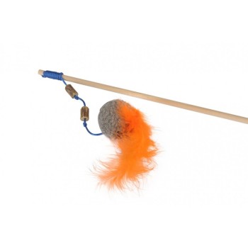 Camon дразнилка-удочка для кошек с мячом из перьев, 40 см