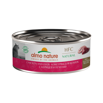 Almo Nature HFC Natural Chicken and Liver влажный корм для взрослых кошек и котят...
