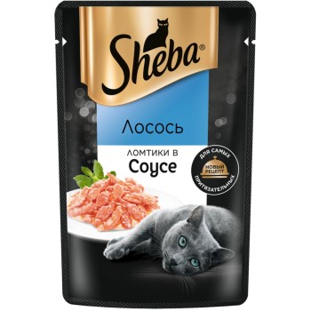 Sheba влажный корм для кошек ломтики с лососем, в соусе, в паучах - 75...
