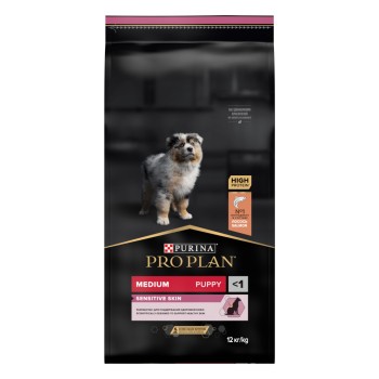 Pro Plan Sensitive Skin сухой корм для щенков средних пород с чувствительной кожей, с...