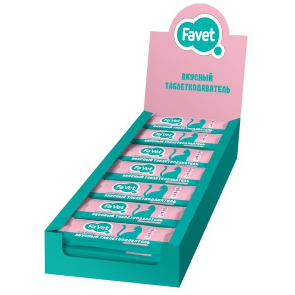 Favet вкусный таблеткодаватель для кошек - 14 шт