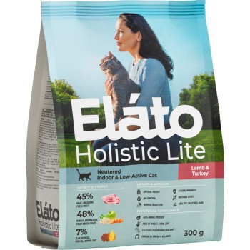 Elato Holistic Lite полнорационный сухой корм для кастрированных котов и стерилизованных кошек, с ягненком...