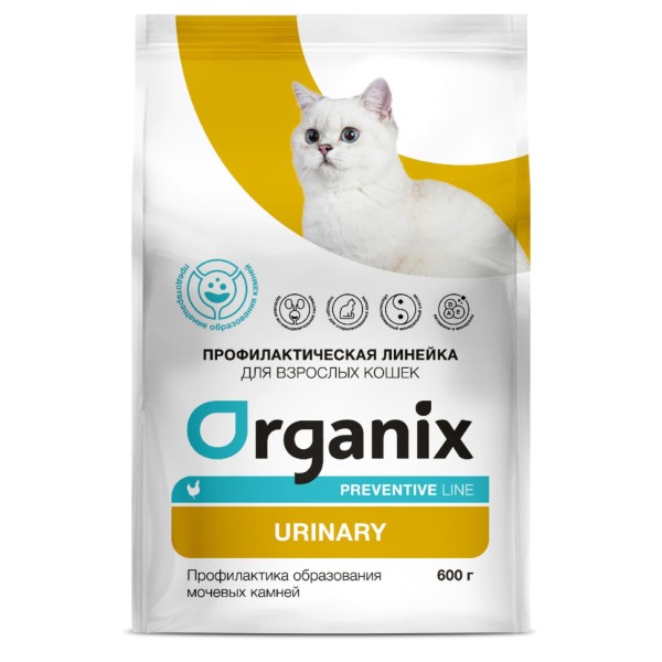 Organix Urinary сухой диетический корм для взрослых кошек при мкб, с курицей - 0,6 кг