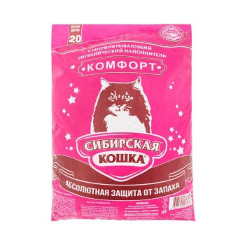Сибирская Кошка "Комфорт" впитывающий наполнитель для кошачьего туалета - 20 л (12 кг)