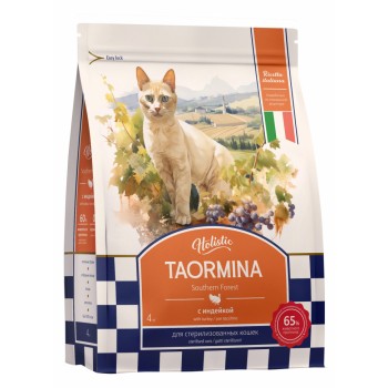 Taormina Southern Forest сухой корм для взрослых стерилизованных кошек с индейкой - 4 кг