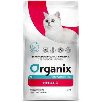 Organix Hepatic сухой диетический корм для взрослых кошек при заболеваниях печени, с курицей -...