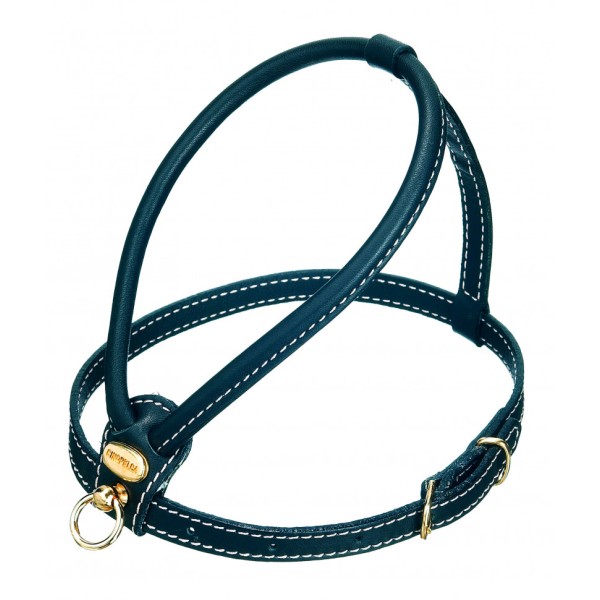 Camon шлейка для собак кожаная черная, размер S