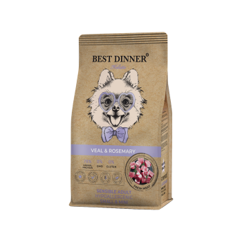 Best Dinner Holistic Adult Sensible Hypoallergenic Small & Mini Veal&Rosemary сухой корм для собак...