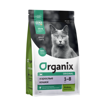Organix Adult Cat Lamb сухой корм для взрослых кошек с ягненком, фруктами и овощами...