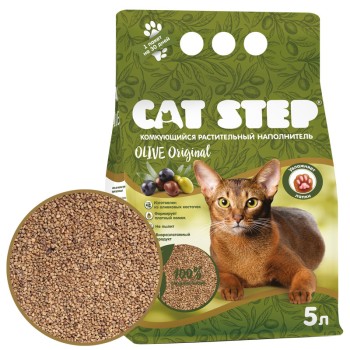 CAT STEP Olive Original наполнитель комкующийся растительный - 5 л