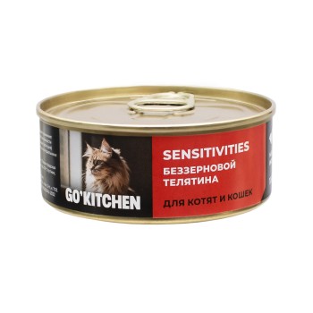 Go' Kitchen беззерновой влажный корм для взрослых кошек и котят с чувствительным пищеварением, с...