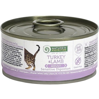 Консервы для кошек с чувствительным пищеварением с индейкой и ягненком Nature's Protection Sensitive Digestion Turkey & Lamb 100 г