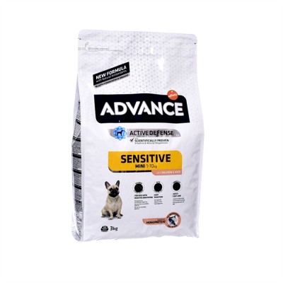 Для собак малых пород с чувствительным пищеварением Advance Mini Sensitive 3 кг