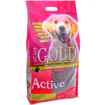 Корм для активных собак с курицей и рисом Nero Gold Active 12 кг