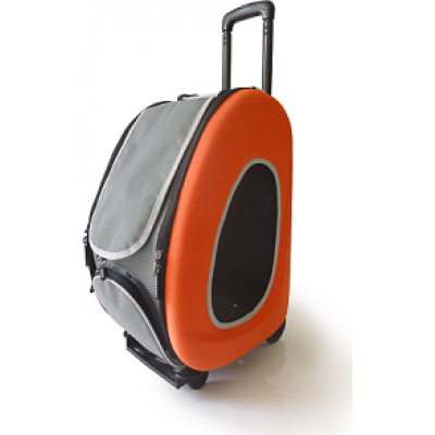 Тележка для собак и кошек Ibiyaya Складная 3 в 1 (сумка, рюкзак, тележка), оранжевая 58х30х34 см