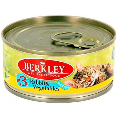 Консервы для котят Berkley Кролик и овощи №3 100 г