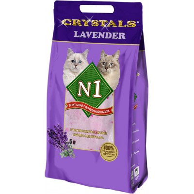Силикагелевый наполнитель N1 Crystals Lavender 5 л