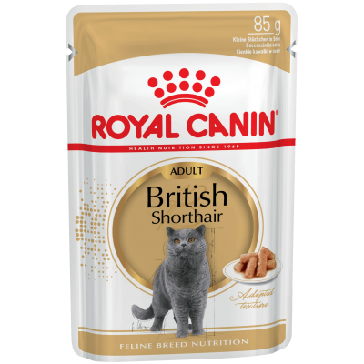 Пауч для британской короткошерстной кошки кусочки в соусе Royal Canin Adult British Shorthair 85 г