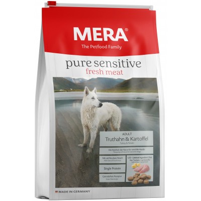 Корм для собак с индейкой и картофелем Mera Pure Sensitive Fresh Meat Adult Truthahn & Kartoffel 12,5 кг