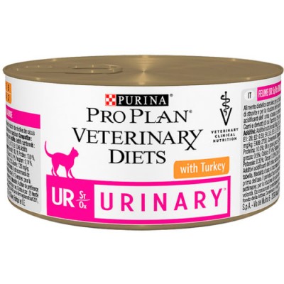 Консервированная диета при мочекаменной болезни на индейке для кошек Purina Pro Plan URST/OX 195 г