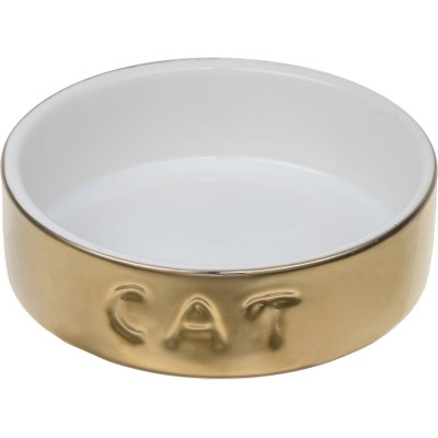 Миска для кошек керамическая, золотая Beeztees Cat 200мл * 11,5 * 4 см