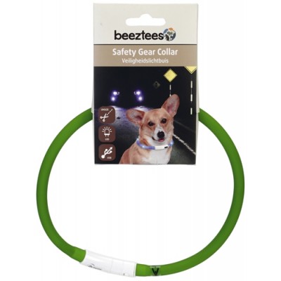 Ошейник для собак силиконовый светящийся с USB, 70 см * 10 мм Beeztees Safety Gear Collar Green зеленый