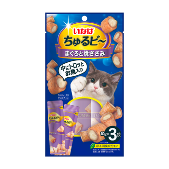 Inaba Churu Bee лакомство запеченные трубочки для взрослых кошек с тунцом Магуро и куриным...